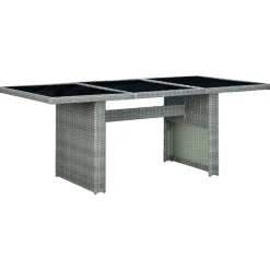 vidaXL Muebles De Jardín-Set comedor jardín 7 pzas y cojines ratán sintético gris claro