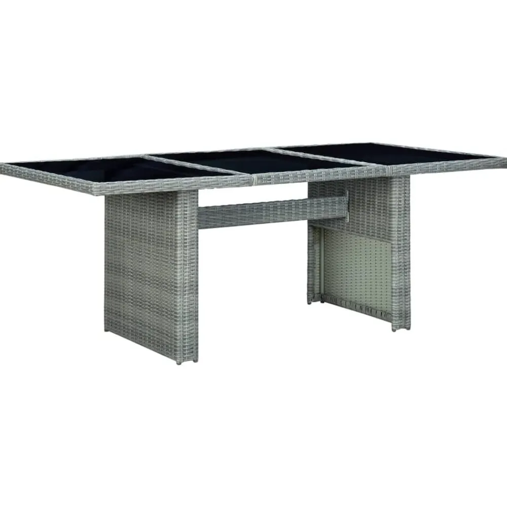 vidaXL Muebles De Jardín-Set comedor jardín 7 pzas y cojines ratán sintético gris claro