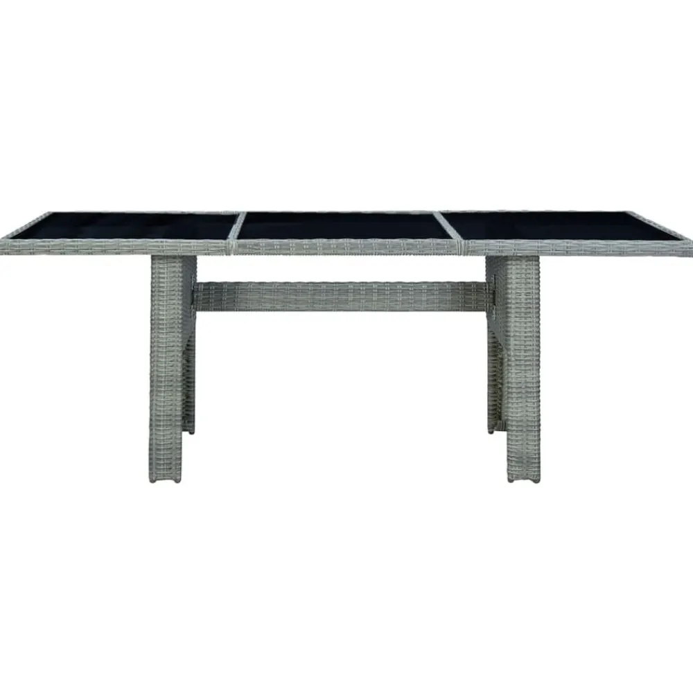 vidaXL Muebles De Jardín-Set comedor jardín 7 pzas y cojines ratán sintético gris claro