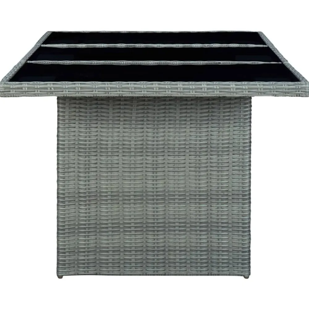 vidaXL Muebles De Jardín-Set comedor jardín 7 pzas y cojines ratán sintético gris claro