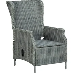 vidaXL Muebles De Jardín-Set comedor jardín 7 pzas y cojines ratán sintético gris claro