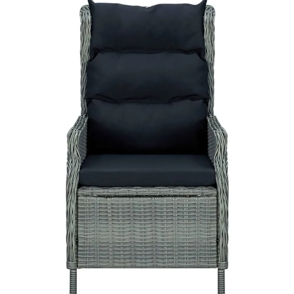 vidaXL Muebles De Jardín-Set comedor jardín 7 pzas y cojines ratán sintético gris claro