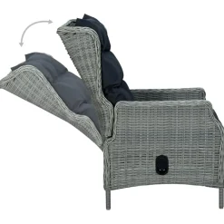 vidaXL Muebles De Jardín-Set comedor jardín 7 pzas y cojines ratán sintético gris claro