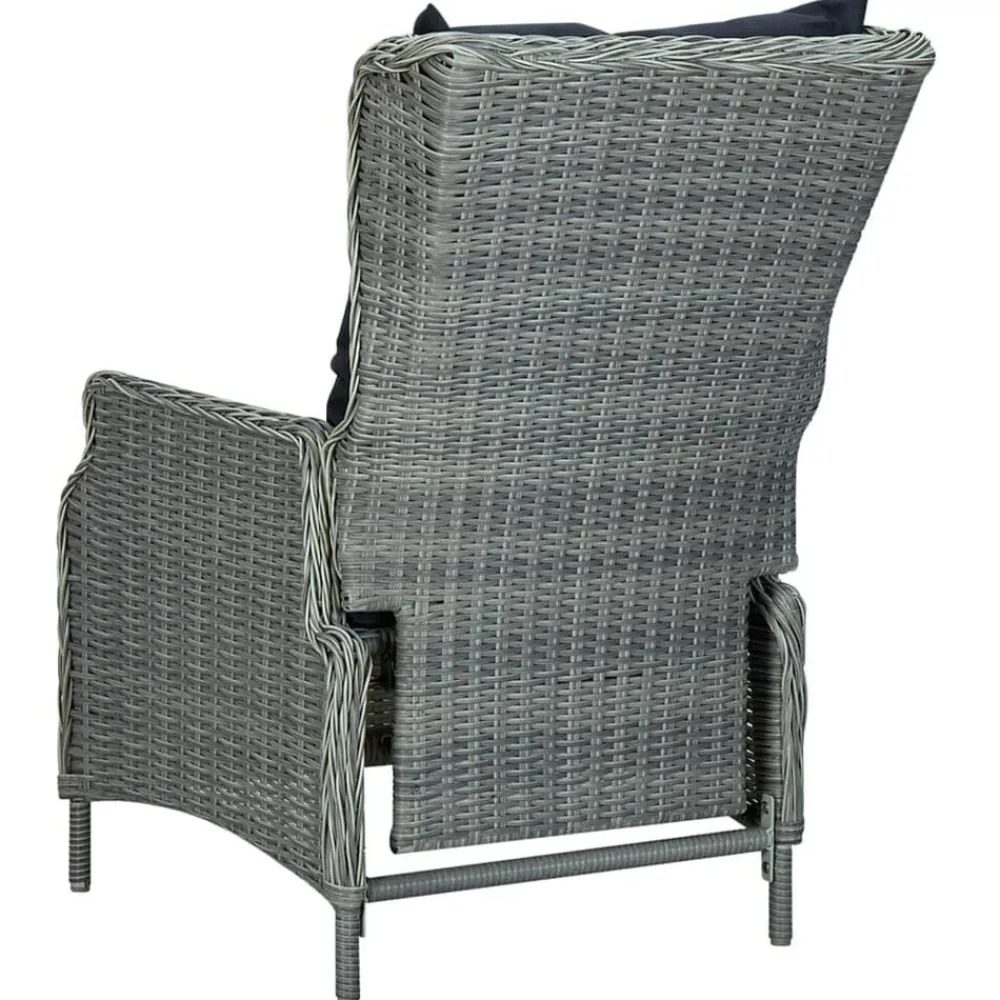 vidaXL Muebles De Jardín-Set comedor jardín 7 pzas y cojines ratán sintético gris claro