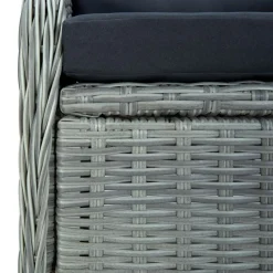 vidaXL Muebles De Jardín-Set comedor jardín 7 pzas y cojines ratán sintético gris claro