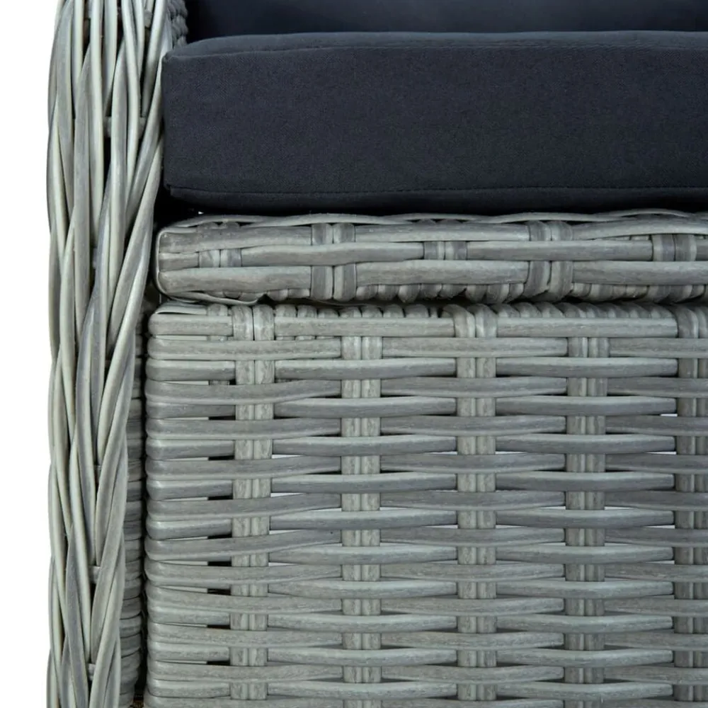 vidaXL Muebles De Jardín-Set comedor jardín 7 pzas y cojines ratán sintético gris claro