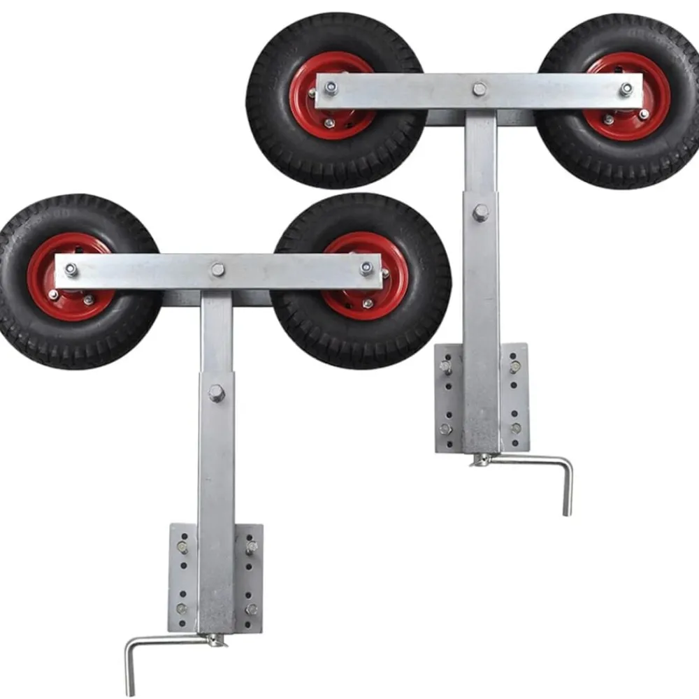 vidaXL Piezas Y Accesorios Para Vehículos-Set de 2 soportes de doble rueda de remolque de barco 59-84 cm