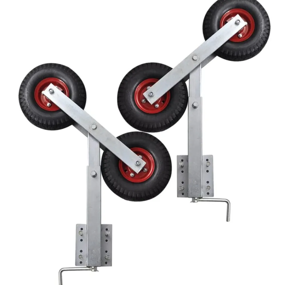 vidaXL Piezas Y Accesorios Para Vehículos-Set de 2 soportes de doble rueda de remolque de barco 59-84 cm