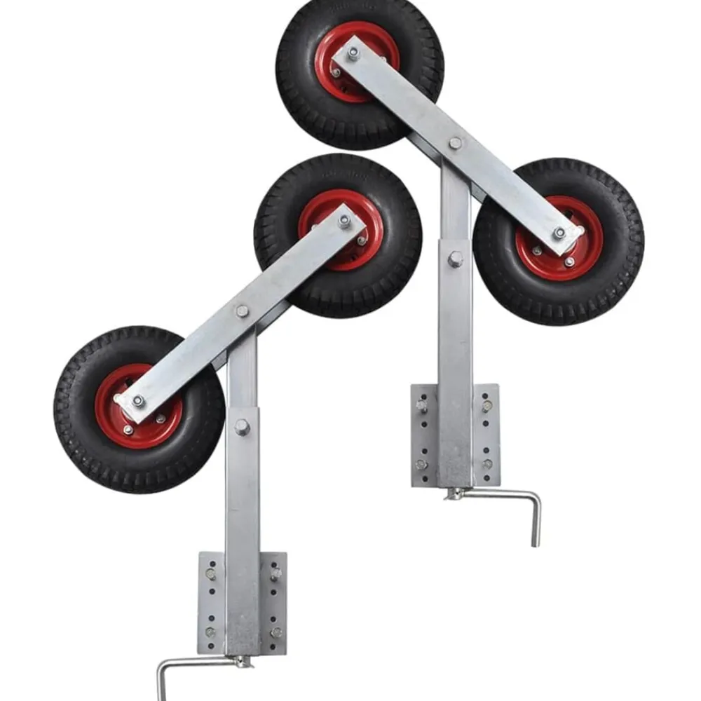 vidaXL Piezas Y Accesorios Para Vehículos-Set de 2 soportes de doble rueda de remolque de barco 59-84 cm