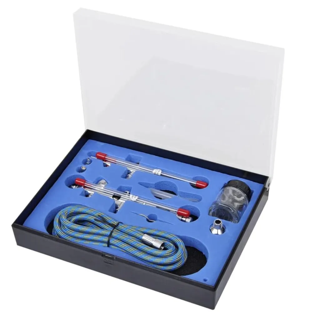 vidaXL Set de aerógrafo con 2 pistolas Best