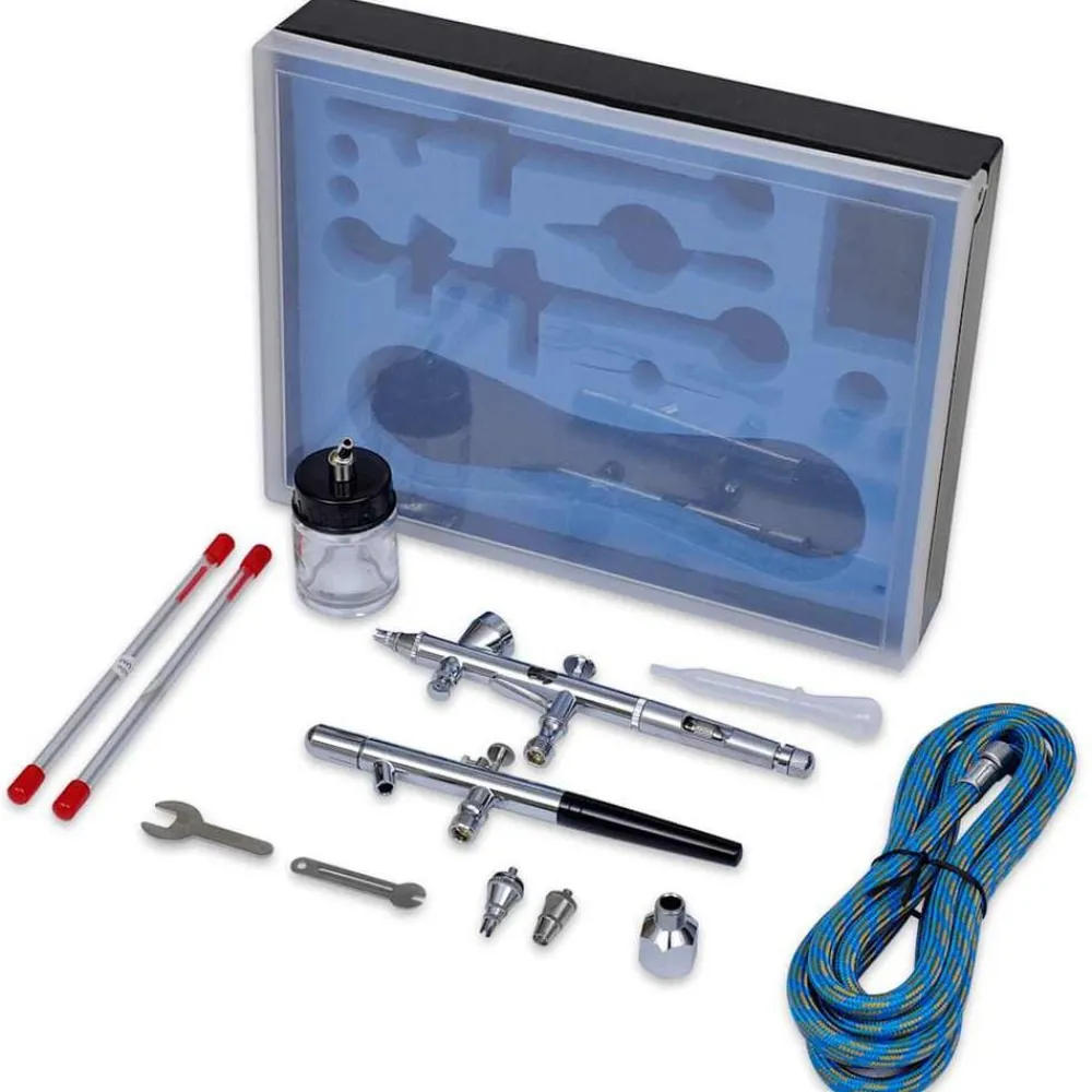 vidaXL Set de aerógrafo con 2 pistolas Best