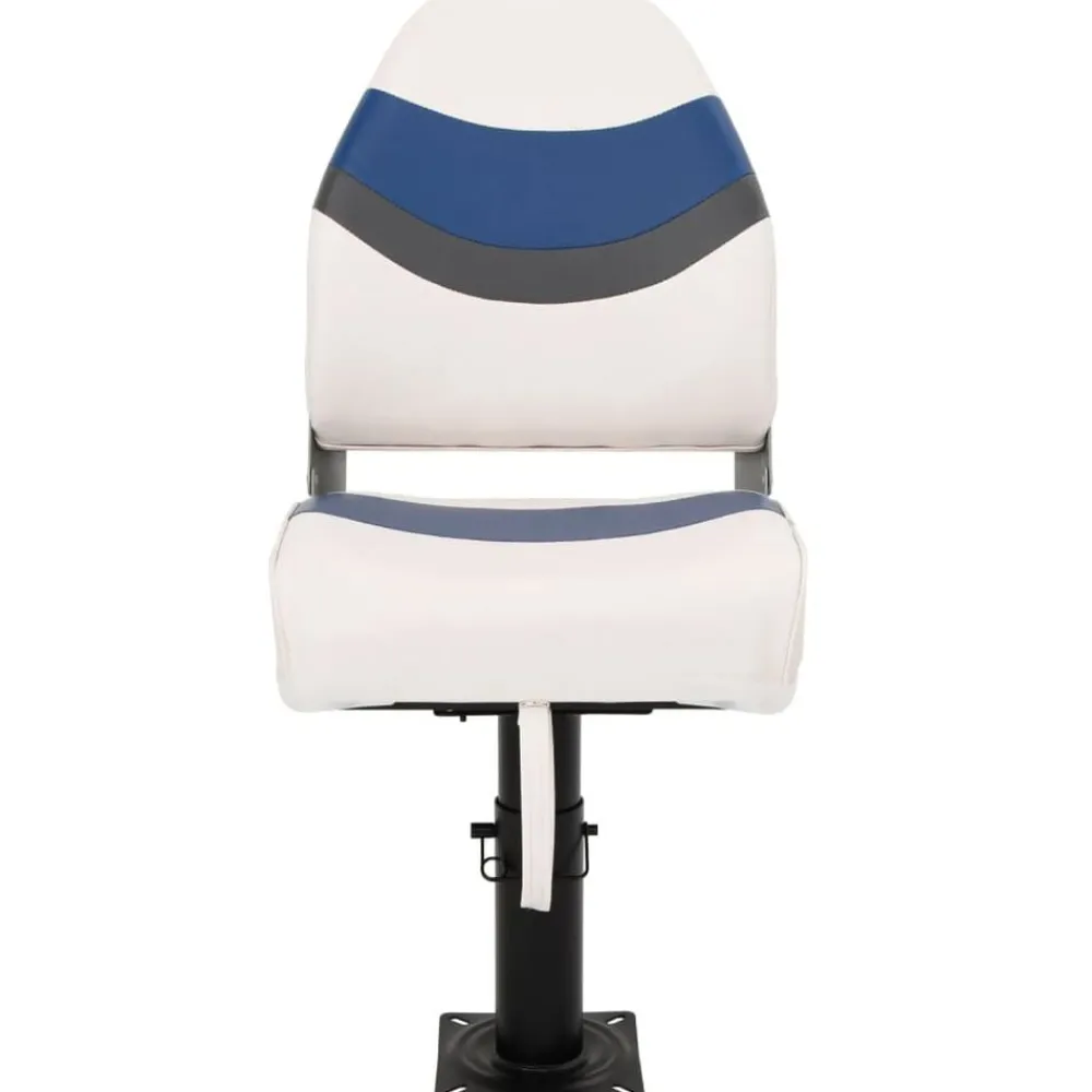 vidaXL Set de asientos plegables para barco 2 uds con respaldo alto Blanco y azul Best