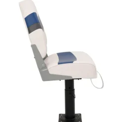 vidaXL Set de asientos plegables para barco 2 uds con respaldo alto Blanco y azul Best