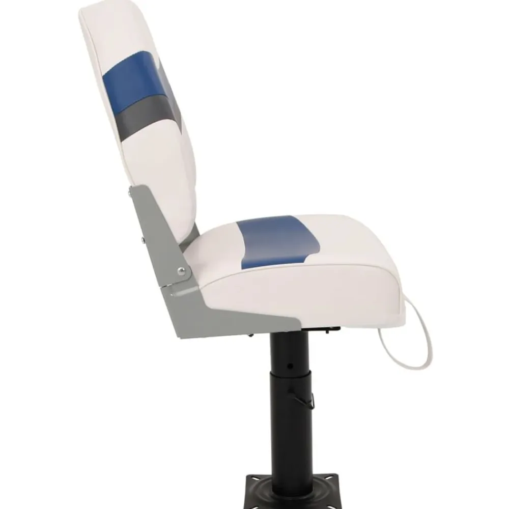 vidaXL Set de asientos plegables para barco 2 uds con respaldo alto Blanco y azul Best