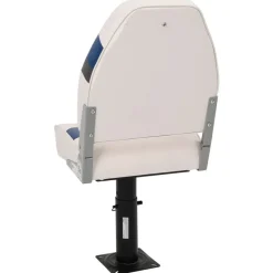 vidaXL Set de asientos plegables para barco 2 uds con respaldo alto Blanco y azul Best