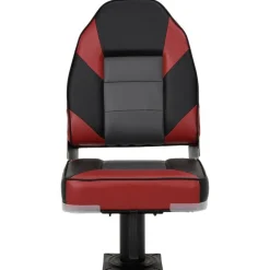 vidaXL Set de asientos plegables para barco 2 uds con respaldo alto Rojo y negro Discount