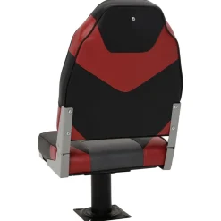 vidaXL Set de asientos plegables para barco 2 uds con respaldo alto Rojo y negro Discount