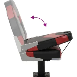 vidaXL Set de asientos plegables para barco 2 uds con respaldo alto Rojo y negro Discount