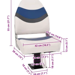 vidaXL Vehículos-Set de asientos plegables para barco 2 uds con respaldo alto