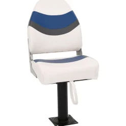 vidaXL Set de asientos plegables para barco 2 uds con respaldo alto Blanco y azul Sale