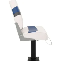 vidaXL Set de asientos plegables para barco 2 uds con respaldo alto Blanco y azul Sale