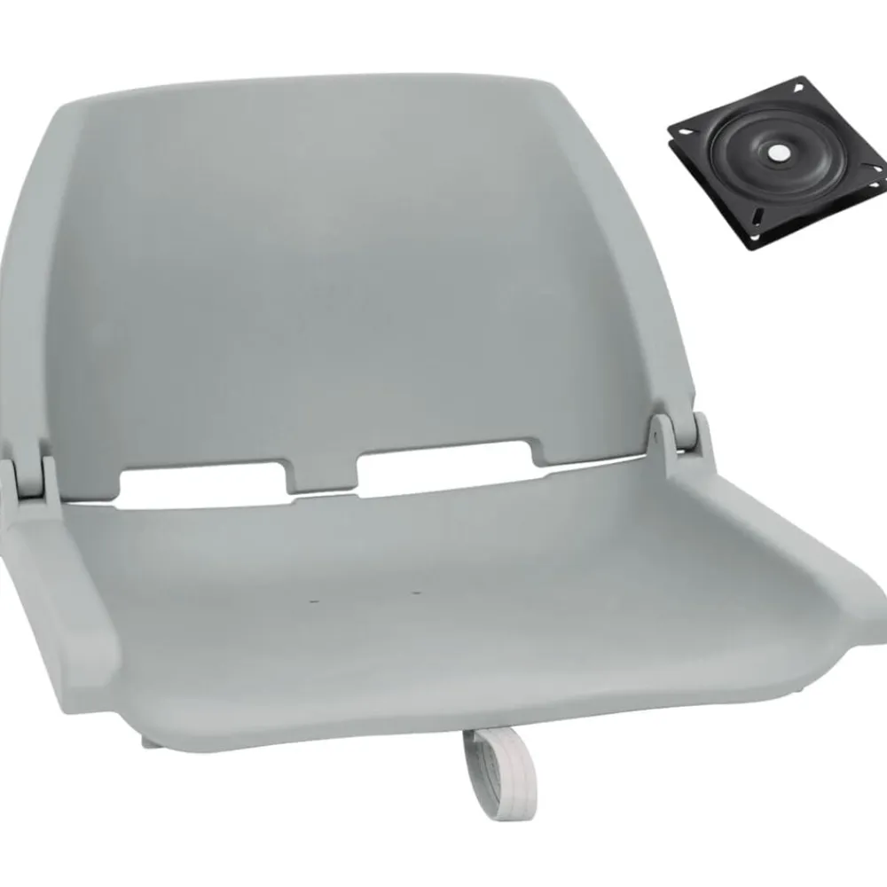 vidaXL Set de asientos plegables para barco 2 uds Gris