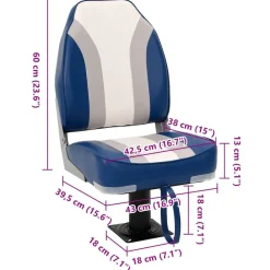 vidaXL Piezas Y Accesorios Para Vehículos-Set de asientos plegables para barco 2 uds con respaldo alto