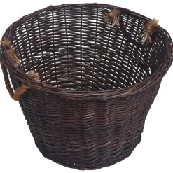vidaXL Set de cestas apilables para leña 3 uds sauce marrón oscuro Clearance