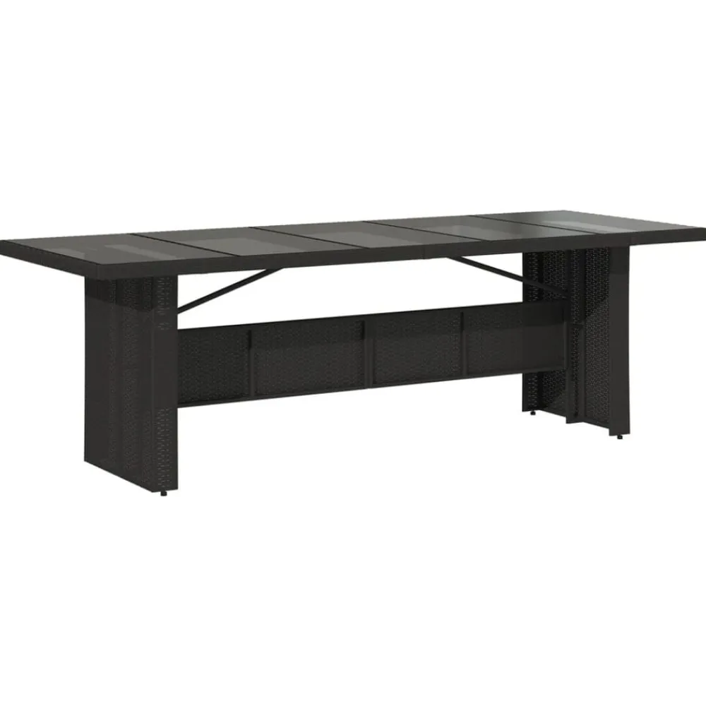 vidaXL Muebles De Jardín-Set de comedor de jardín 7 pzas y cojines ratán sintético negro