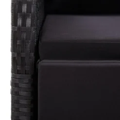 vidaXL Muebles De Jardín-Set de comedor de jardín 7 pzas y cojines ratán sintético negro