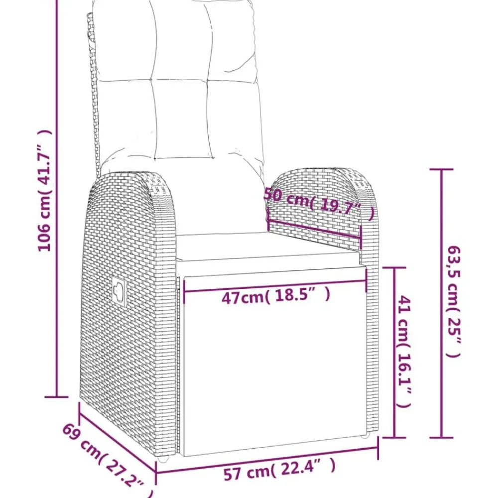 vidaXL Muebles De Jardín-Set de comedor de jardín 7 pzas y cojines ratán sintético negro
