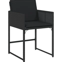 vidaXL Set de comedor de jardín 9 pzas y cojines ratán sintético Negro Best
