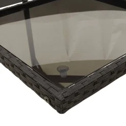 vidaXL Set de comedor de jardín 9 pzas y cojines ratán sintético Negro Best