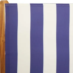 vidaXL Muebles De Jardín-Set de comedor de jardín 7 pzas tela madera maciza azul blanco