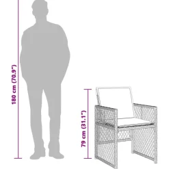 vidaXL Muebles De Jardín-Set de comedor de jardín 9 pzas y cojines ratán sintético