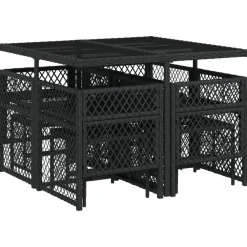 vidaXL Muebles De Jardín-Set de comedor de jardín 9 pzas y cojines ratán sintético