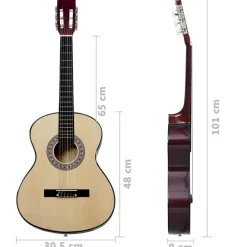 vidaXL Arte Y Ocio-Set de guitarra clásica para principiantes 12 piezas 4/4 39
