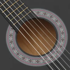 vidaXL Set de guitarra clásica occidental 12 pzas 6 cuerdas negra 38