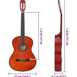 vidaXL Arte Y Ocio-Set de guitarra clásica para principiantes 12 piezas 4/4 39