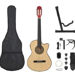 vidaXL Arte Y Ocio-Set de guitarra occidental 12 piezas con ecualizador 6 cuerdas