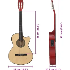 vidaXL Arte Y Ocio-Set de guitarra occidental 12 piezas con ecualizador 6 cuerdas