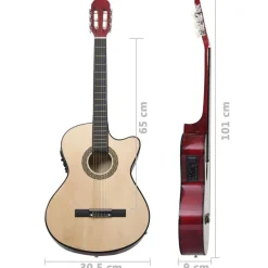vidaXL Arte Y Ocio-Set de guitarra occidental 12 piezas con ecualizador 6 cuerdas