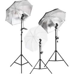 vidaXL Set de iluminación de estudio con trípodes y sombrillas Discount