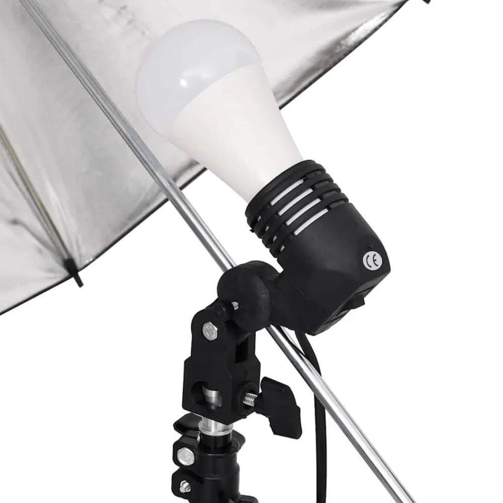 vidaXL Set de iluminación de estudio con trípodes y sombrillas Discount