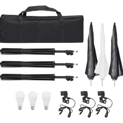 vidaXL Set de iluminación de estudio con trípodes y sombrillas Discount