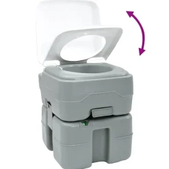 vidaXL Actividades Al Aire Libre-Set de Inodoro para Camping 2 pcs Gris 50,5 x 33 x 103 cm