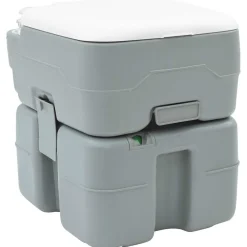 vidaXL Actividades Al Aire Libre-Set de Inodoro para Camping 2 pcs Gris 50,5 x 33 x 103 cm