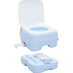 vidaXL Actividades Al Aire Libre-Set de Inodoro para Camping 2 pcs Azul y
