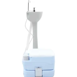 vidaXL Actividades Al Aire Libre-Set de Inodoro para Camping 2 pcs Azul y