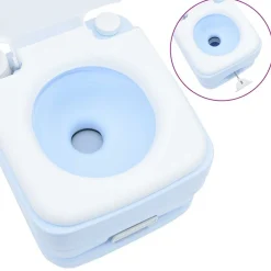 vidaXL Actividades Al Aire Libre-Set de Inodoro para Camping 2 pcs Azul y